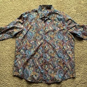 Tasso Elba Mens paisley shirt Size XL